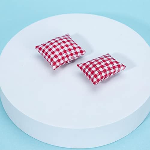 Walbest Dollhouse kauč jastuka, 2pcs Model jastuka Kompaktni simpatični kreativni luci za lutke DIY platneni jastuk za kauč za mikro