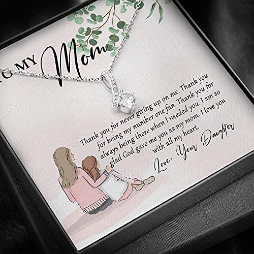 Kartica s porukama, ručno izrađena ogrlica - Ogrlica moje mame - hvala mama poklon od kćeri Dan majki - AB BV815 - Nakit za ogrlicu