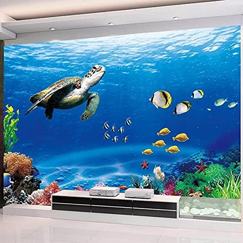 6. samoljepljiva fotografija 3. Ocean podvodni svijet kornjača riba freska dnevni boravak dječja soba Dekoracija spavaće sobe Zidna
