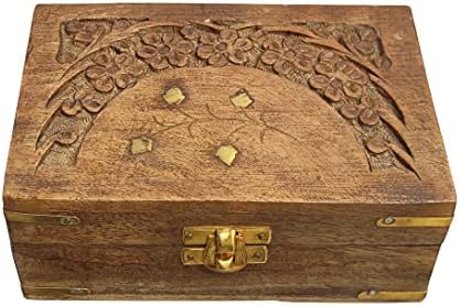 Dizajnira organizator za pohranu ručno izrađene drvene kutije za nakit indijskog majstora, drvene kutije za blago, vintage kutije za