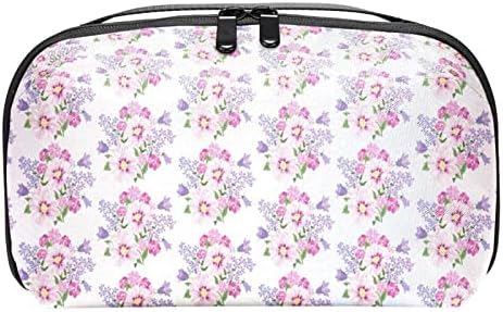 Bešavna ružičasta s cvjetnim uzorkom ljubičasta romantična Kozmetička torbica s patentnim zatvaračem putni organizator ljepote za žene