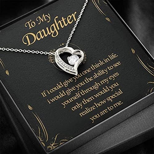 Ručno izrađena ogrlica - Ogrlica moje kćeri, poklon za kćer od tate, ogrlica za kćer, vjenčanje, diplomiranje, Božić, zauvijek kartice