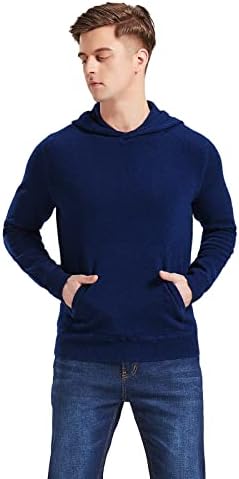 Greenmount džemper od kašmira za muškarce Essential Base Hoodie pulover dugih rukava s džepom