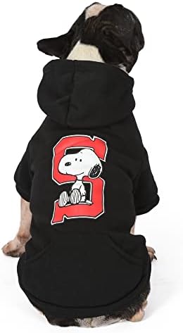 Kikiriki za kućne ljubimce Snoopy Collegiate Dog Hoodie Dog Puloaper, veliki | Meka i udobna pseća odjeća za pse odjeće za pse | Kikiriki