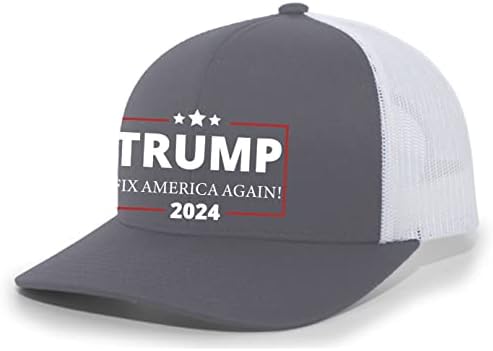 TRNUSKA KOMPANIJA TRUMP Trump popraviti American opet 2024 Hat Mens Empoided Mesh Back Trucker Hat bejzbol kapica