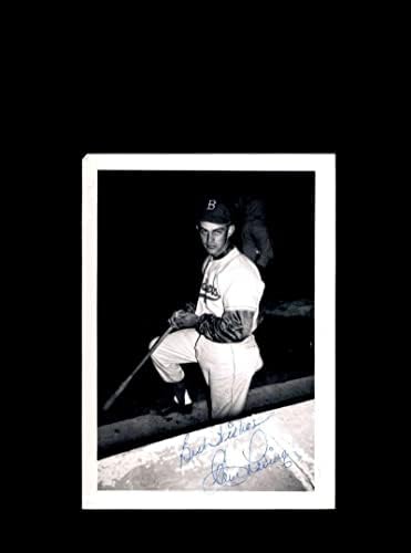 Clem Labine JSA Coa potpisao Vintage 4x5 1950'S Brookiln Dodgers Originalna fotografija - Autografirane MLB fotografije
