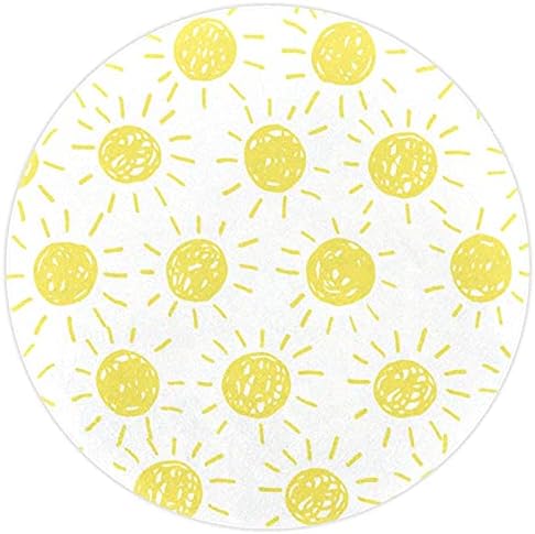 Llnsupply velika veličina 4 ft okrugla dječja igrališta prostirka žuto sunčano uzorak bez bešavnog jasnica za prostirku non Slip Kids