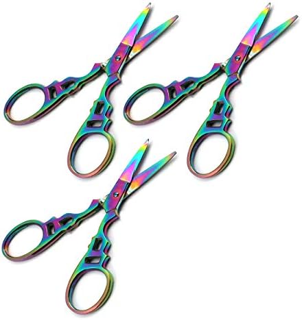 Odontomed2011 puno 3 PCS Multi Titanium Color Rainbow šivanje škare za vez za vez 3,5 Škare za šivanje DIY Alatske škare škare za vez,