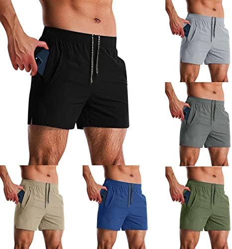Muške kratke hlače, muški trening koji trči kratke hlače od 5 inča, lagana teretana atletika ugrađena kratkim hlačama za jogu bodybuilding