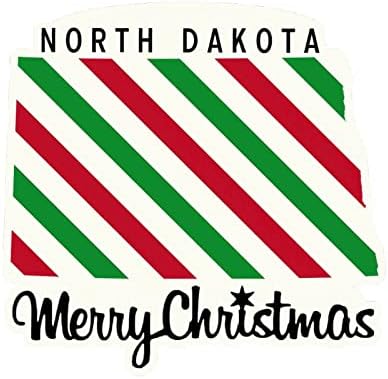 Božićne naljepnice naljepnice u Sjevernoj Dakoti domaće države Merrry Božićni Sjeverna Dakota karta naljepnica automobila božićni ukras