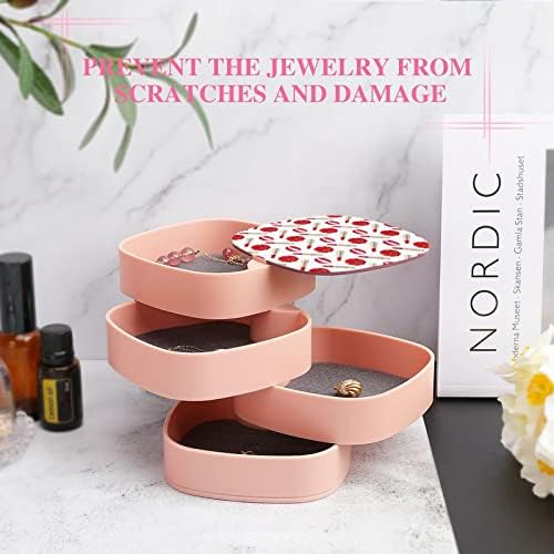 Nahan nakit kutija za usne i crveno cvijeće prijenosni putni nakit kućište ABS Box Box za skladištenje ružičasta za ogrlice prstenove