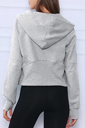 EFAN žene ošišane kapuljače runo pola zip pulover 2023 Trendi Quarter zip up duksevi s kapuljačom zimske odjeće s džepovima