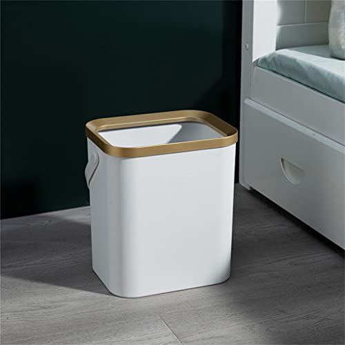 Bijela / Bijela Zlatna kuhinjska i kupaonska kanta za smeće četveronožna plastična uska kanta za smeće s poklopcem