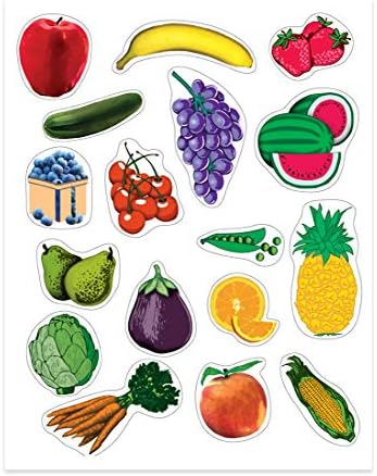 Samoljepljive naljepnice za voće i povrće, savršene za umjetnost i obrt, aktivnosti u učionici i još mnogo toga, 17 samoljepljivih