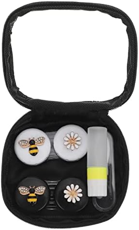 Doitool 1 Set Slatka pčelinja kontaktna leća kućišta za kontakt objektiv komplet s ogledalom kompaktni komplet za pohranu s pincetama