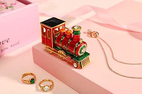 Mini vlakić kutija za nakit od drangulija s visećim emajliranim kristalnim nakitom poklon za uređenje doma