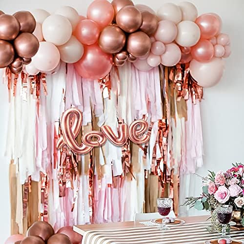 87PCS baloni od ružičastog zlata lateks baloni različitih veličina 18 12 10 5 inča set balona od ružičastog zlata za rođendansku zabavu