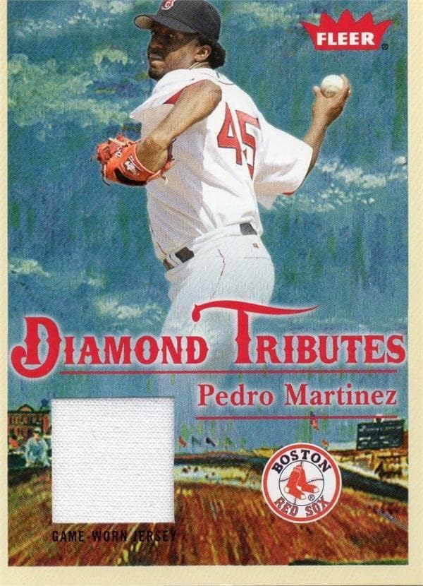 Pedro Martinez igrač istrošen Jersey Patch Baseball Card 2005 Fleer Diamond Tributes dtpm - MLB igra korištena dresova