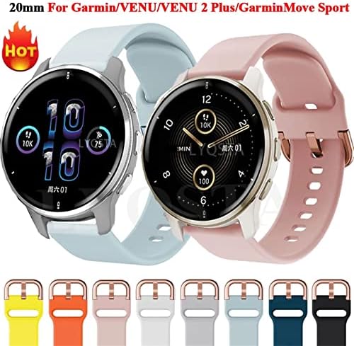 Davno Silikonski remen za satu za Garmin Venu/SQ/Venu2 Plus/Forerunner 245 645 Garminmove Sport Smart Watch narukvica od 20 mm narukvica