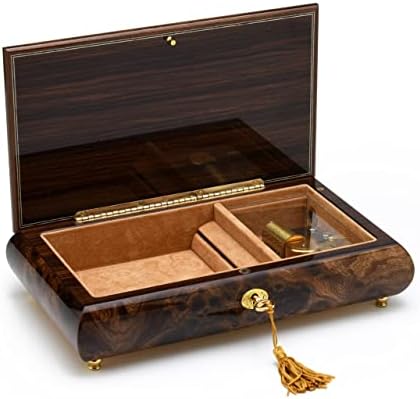 Ručno izrađena drvena kutija s umetkom arabeske s 30 nota s bravom i ključem-četiri mala labuda