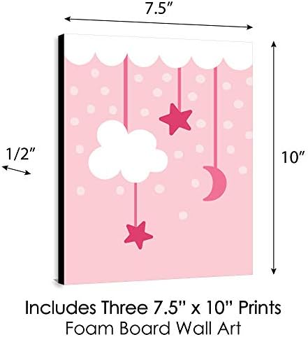 Velika točka sreće za djevojčicu-ružičasti crteži na zidovima u vrtiću i ukrasi za dječju sobu - 7,5 inča 10 inča - set od 3 printa