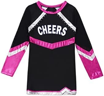 Freebily Kids Girls Cheer Leader Uniform Dance haljina slovo s dugim rukavima Print navijači Vodeći fantastični zabavni kostim