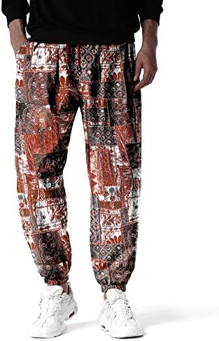 Muške harem hlače cvjetni paisley print casual pamučna ulična odjeća hippie joga hlače