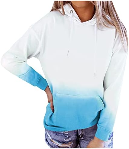 Nokmopo dukseri za žene ženski casual modni print udoban pulover dugih rukava s kapuljačom vrh