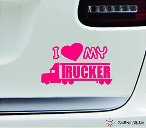 I srce moj kamiondžija 3.9x6.6 Simbol ružičastog kamiona Love Humor America Sjedinjene Države naljepnica u boji državni naljepnica