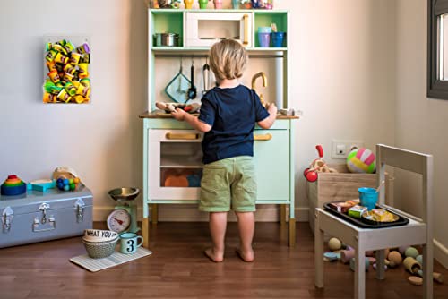 Akrilni zidni dozator za igračke, viseći organizator i košara za pohranu u dječjoj igraonici - prozirni držač za kocke, automobile,