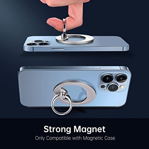Emzrivo Magnetički držač prstena za telefon za Magsafe, magnetski stisak telefona za iPhone 13 12 podesivi kockica, držač prstena telefona