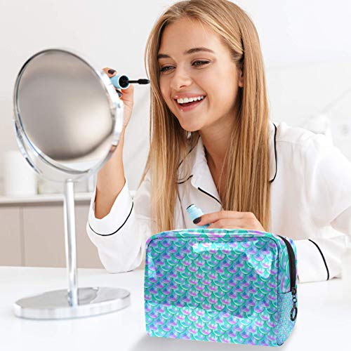 Torbe za šminkanje za žene djevojke, PVC putopis kozmetičke torbe Organizator toaletne vrećice Pouch Green sirena uzorak uzorak
