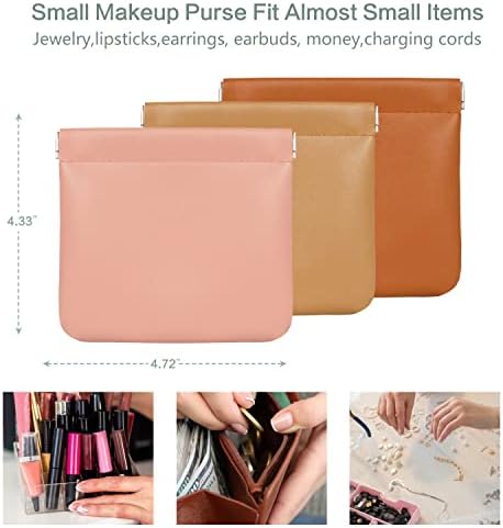 Mala torbica za šminku od 3 komada za novčanik, džepna torbica za šminku s uvlačivim gornjim dijelom, kožna torbica za žene, mini torbica