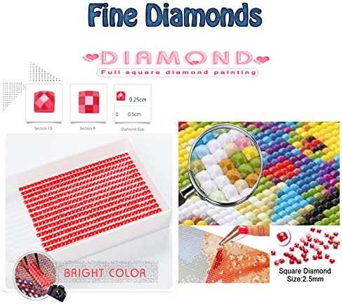 Dijamantni setovi za slikanje za odrasle, Konjski dijamantni umjetnost Kids Diy Diy 5d boja po brojevima, velika puna bušilica kvadratna