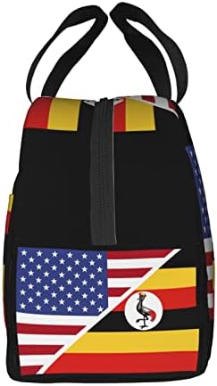 SWPWAB zastava Ugande i američke prijenosne folije za zadebljanu bento torbu za muškarce i žene zadebljana