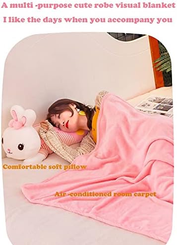 Nicsy Plish jastuk pokrivač: Plišani igrački jastuk pokrivač dva -in -jedna, multi -funkcionalni crtani zečji jastuk Slatka zečja igračka.