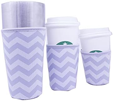 Višekratni izolacijski rukav za ledene šalice za hladne napitke, neoprenski držač za čaše-držač za čaše za kavu od 3 pakiranja, 3 pakiranja