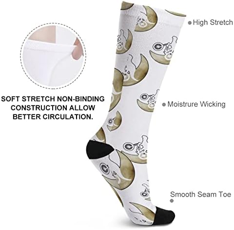 Dionaur Half Moon tiskana čarapa za podudaranje boja Atletska koljena Visoke čarape za žene muškarce
