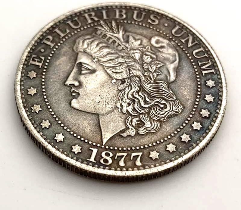 1877 Morgan antički bakar Stara srebrna medalja Kolekcionarski novčić 30 mm obrt prigodni novčić Bakar srebrni novčić