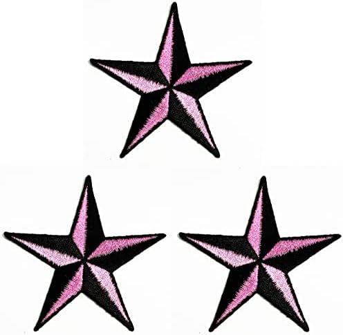 Salvete Plus 3pcs slatka ružičasta Crna zvijezda dvobojni flasteri naljepnica umjetnost crtani Stripovi Patch znak simbol odijelo majica