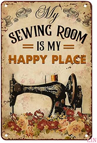 Vintage natpisni natpisi šivaća soba za šivanje plakata Šivačka soba je moje sretno mjesto limene znakove vintage smiješne znakove