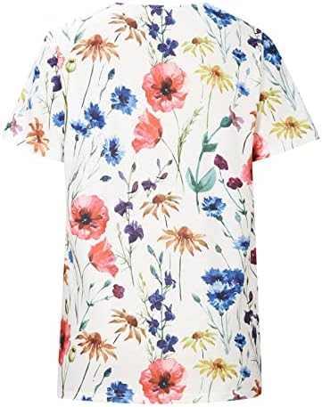 Košulje za žene pada cvjetni otisak kukičane čipke v vrat gornje ležerne majice bluze majice majice