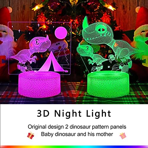 Nightlight, 2 crteža dinosaura, mali Dinosaur i njegova mama, rođendanske igračke za 3M iluzije svjetla, 16 boja i 4 načina rada, s