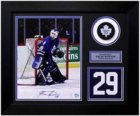 Felix Potvin Toronto Maple Leafs Potpisan 20x24 Broj okvira - Autografirani NHL dresovi