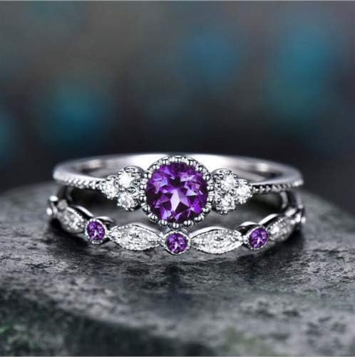 T-živjeka Stilski cirkonski damski prsten s dvodijelnim setom mikro-postavljenih smaragdnih prstenova