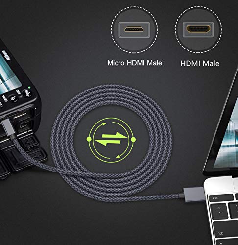 Kabel Elebase Micro HDMI 10 metara, 4K 60 Hz, kabel Micro HDMI Type D, kompatibilan sa Malina Pi 4 4b, GoPro Black Hero 7 6 5 4, Sony