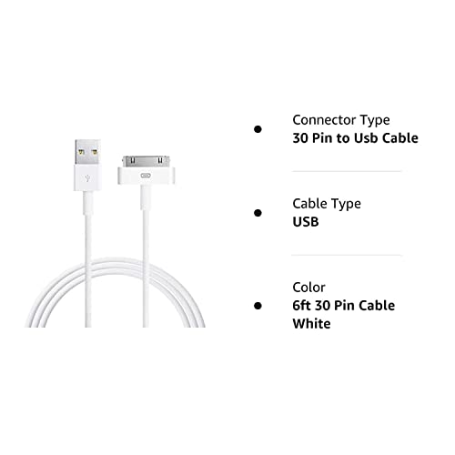 T-H-SEE Kabel za iPad, 6-noga bijela 30-pinski kabel USB high speed sync punjači kabeli za iPhone 4/4s, iPhone 3G/3GS, iPad 1/2/4,