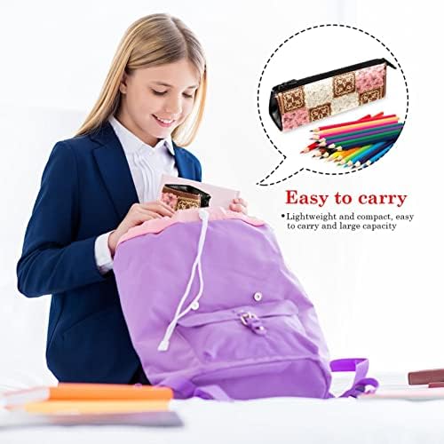 Mala torba za šminkanje, kozmetički organizator za torbicu s patentnim zatvaračem za žene i djevojke, retro cvjetni ružičasti božur