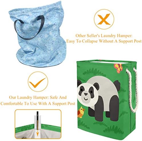Košara za rublje Zelena Panda sklopiva košara za odlaganje rublja s ručkama uklonjivi nosači koji dobro zadržavaju vlagu za organiziranje