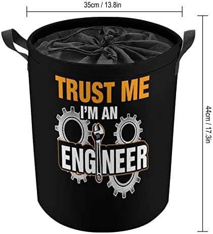 Vjerujte mi, ja sam inženjer strojarstva, velika košara za rublje s vezicama, vodootporna košara za rublje, sklopiva košara za pohranu,